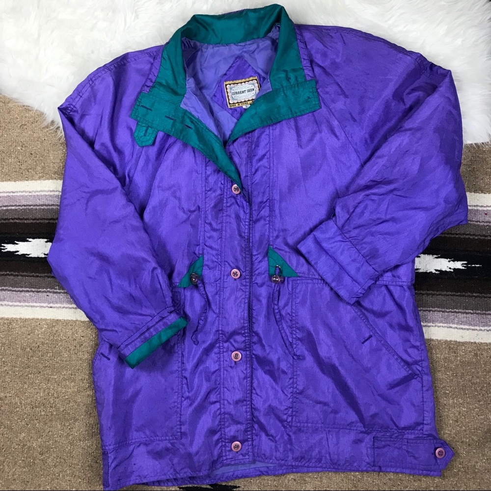 Vintage 80s Windbreaker Jacket Purple Size Large